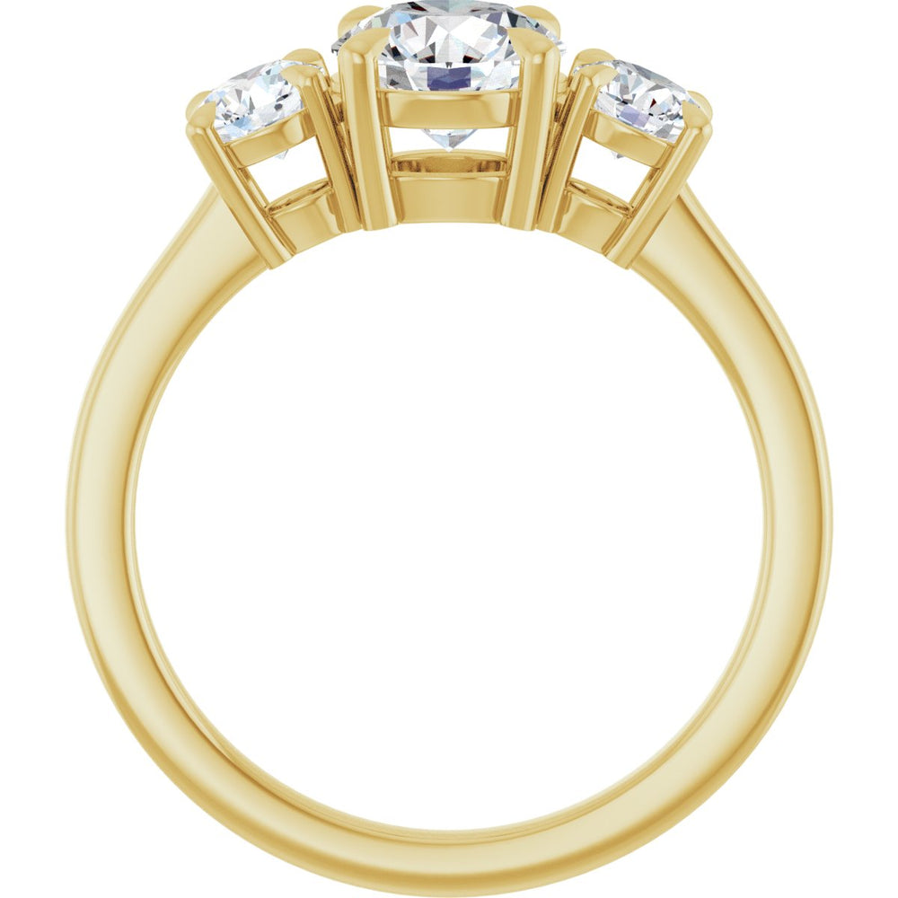 14K Yellow Round 1 ct Engagement Ring