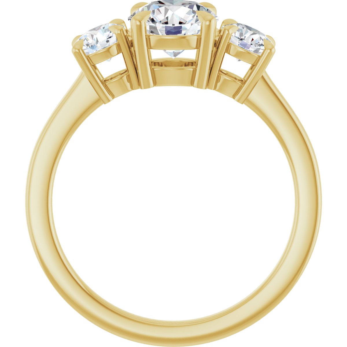 14K Yellow Round 1 ct Engagement Ring