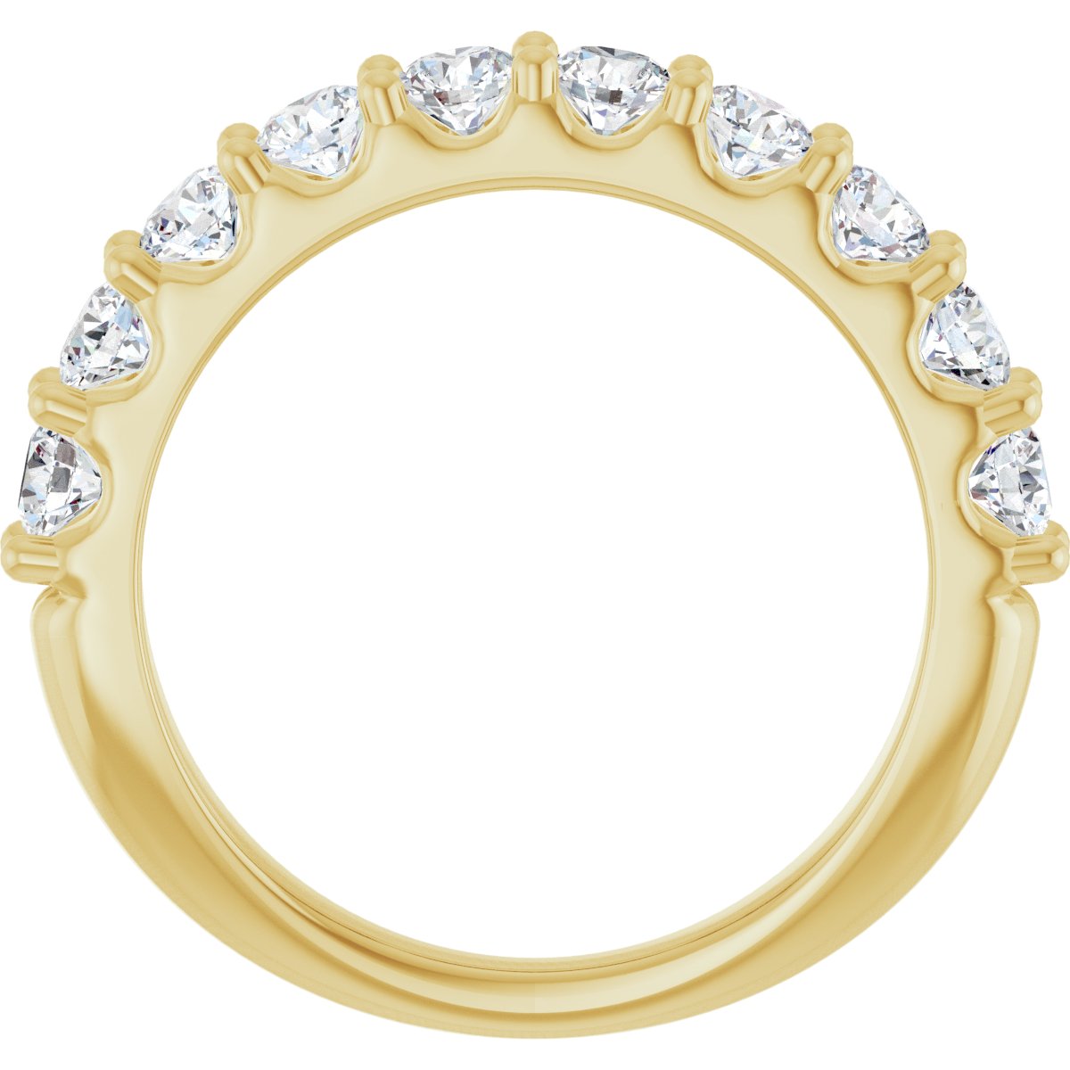 1 1/5 ct Lab-Grown Diamond Anniversary Band in 14K Yellow Gold — view 2