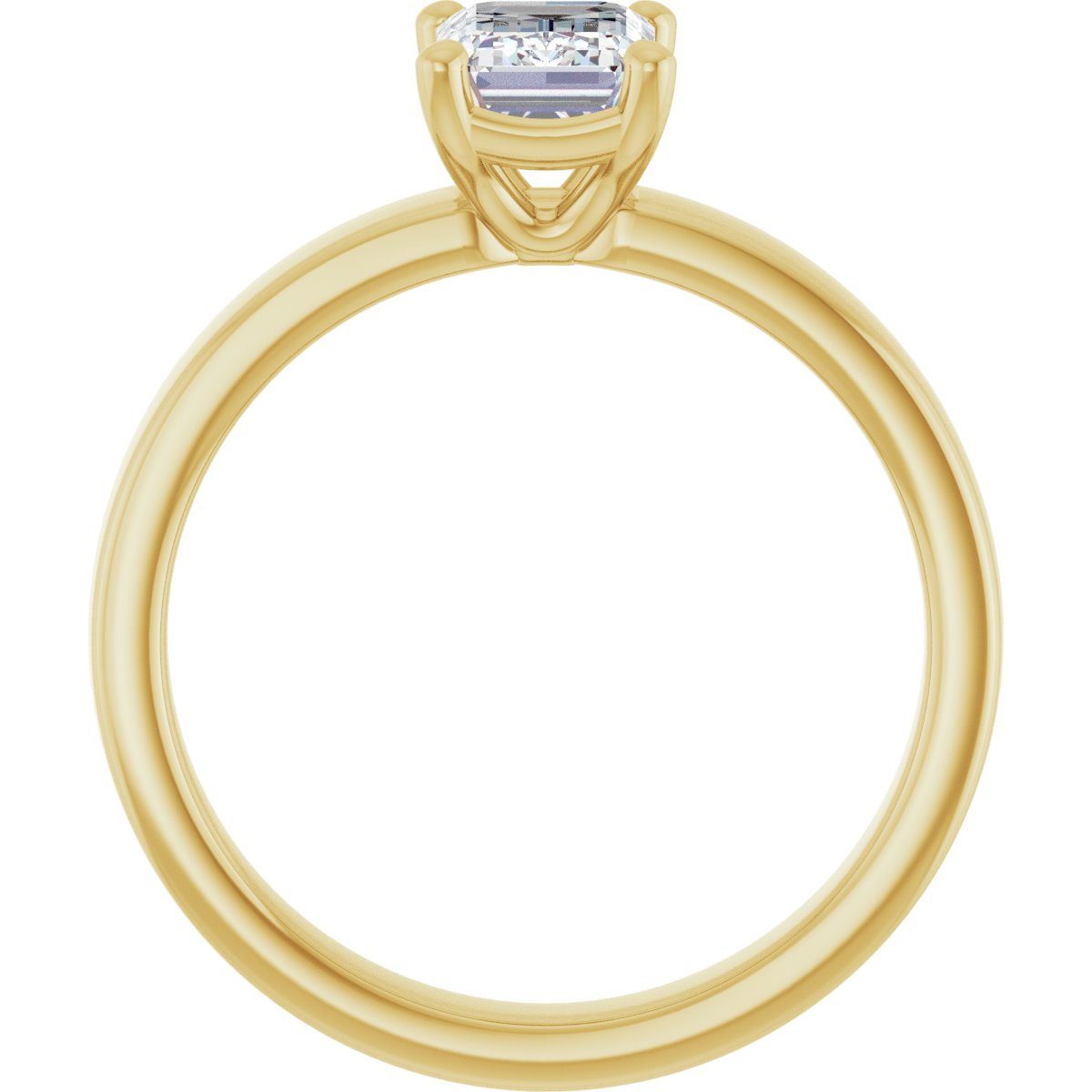 14K Yellow Emerald 1 ct Engagement Ring