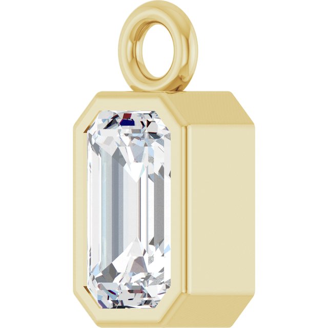 14K Yellow 1/3 CT Lab-Grown Diamond Bezel-Set Dangle