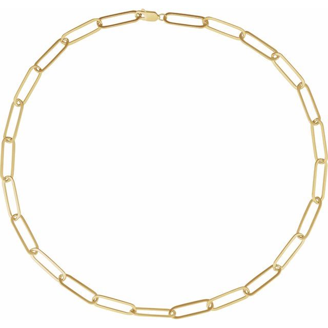 14K Yellow Gold-Filled 6.2 mm Paperclip-Style 18" Chain