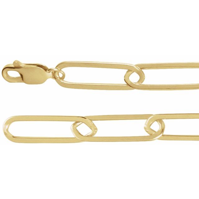 14K Yellow Gold-Filled 6.2 mm Paperclip-Style 18" Chain