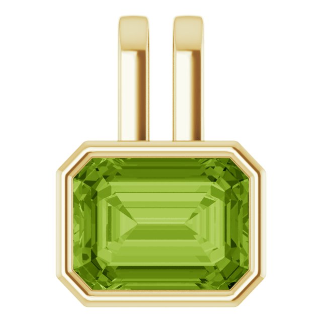 14K Yellow Natural Peridot Pendant
