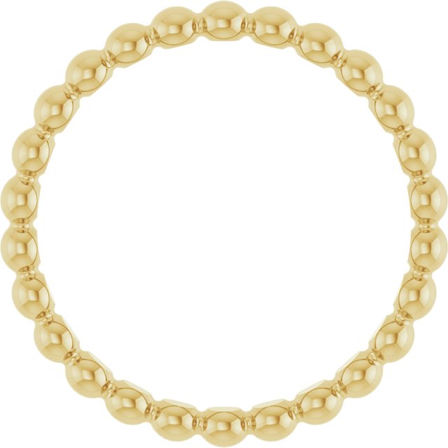 2.5 mm Beaded Stackable Ring in 14K Yellow Gold