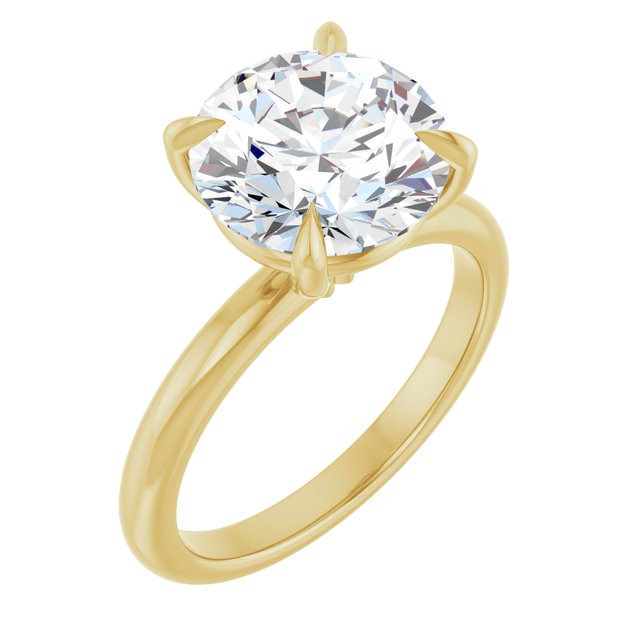 Approx. 3 3/4 CT Lab-Grown Diamond Solitaire Engagement Ring in 14K Yellow Gold