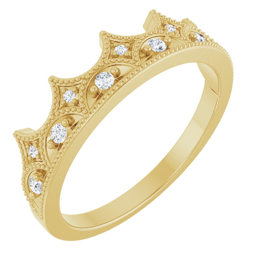 Sterling Silver 1/10 CTW Natural Diamond Crown Ring