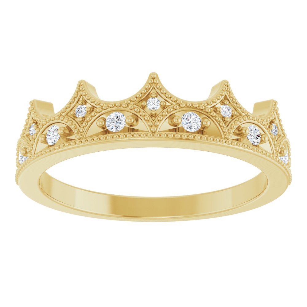 Sterling Silver 1/10 CTW Natural Diamond Crown Ring