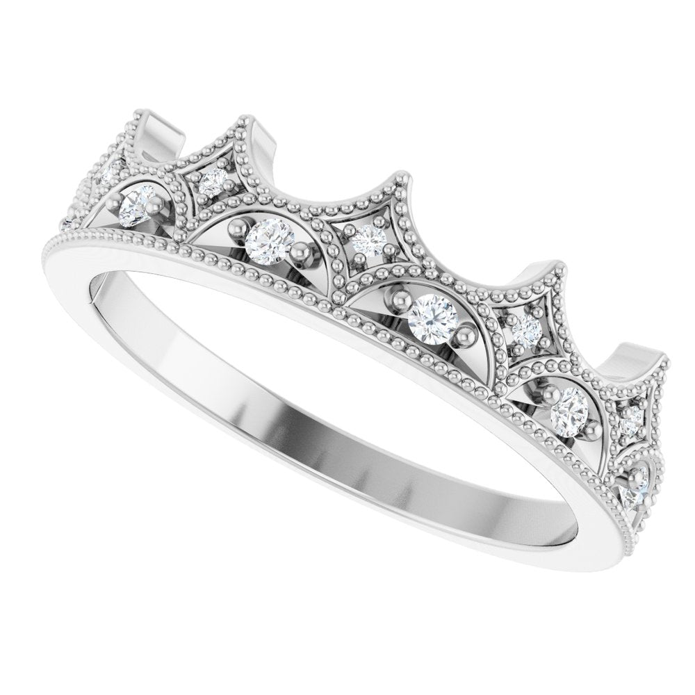 
                  
                    Sterling Silver 1/10 CTW Natural Diamond Crown Ring
                  
                