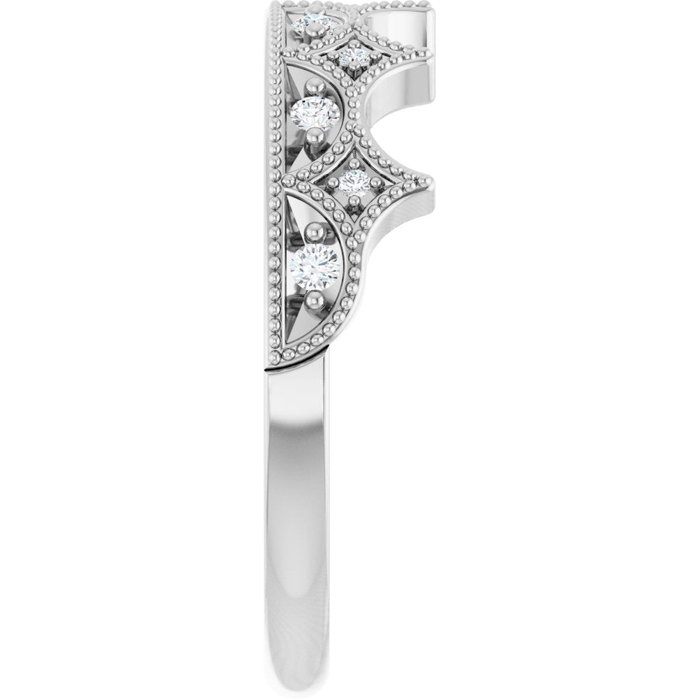 
                  
                    Sterling Silver 1/10 CTW Natural Diamond Crown Ring
                  
                