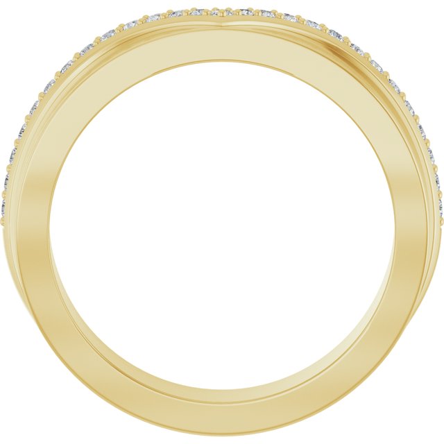 14K Yellow 1/6 CTW Natural Diamond Contour Band