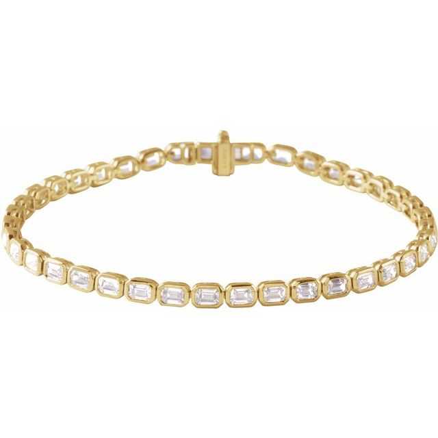 6 1/4 ctw Lab-Grown Diamond Line Bracelet, 14K Yellow Gold, 7 in