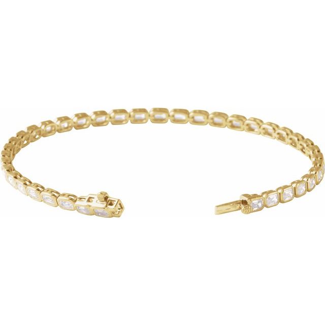 6 1/4 ctw Lab-Grown Diamond Line Bracelet, 14K Yellow Gold, 7 in — view 2