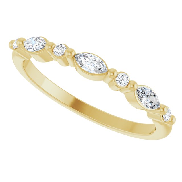 
                  
                    14K Yellow 3-Stone .05 CTW Natural Diamond Semi-Set Stackable Family Ring
                  
                