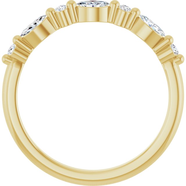 14K Yellow 3-Stone .05 CTW Natural Diamond Semi-Set Stackable Family Ring