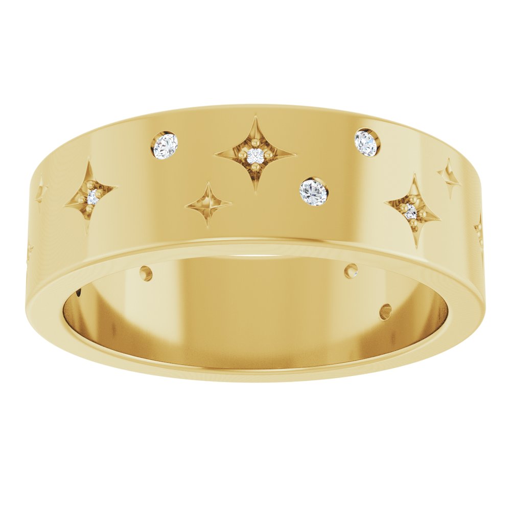 
                  
                    14K Yellow 1/8 CTW Natural Diamond Star Band
                  
                