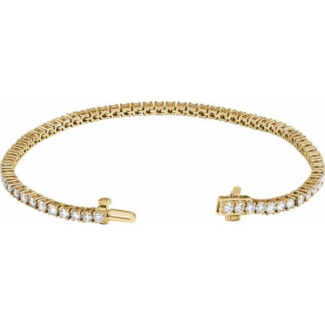 4 ct Lab-Grown Diamond Line Bracelet in 14K Yellow Gold — view 2