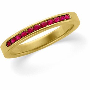 14K Yellow Gold Natural Ruby Anniversary Band