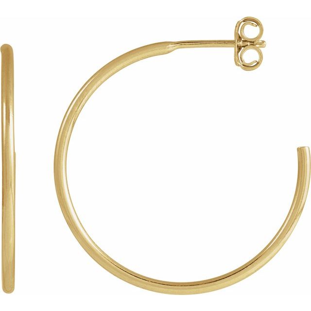 14K Yellow Gold-Filled 25 mm Hoop Earrings