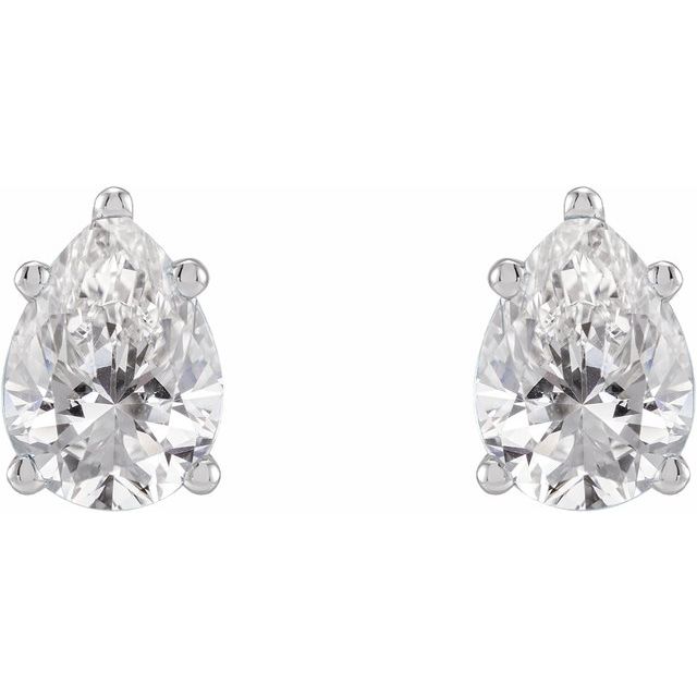 14K White Gold 2 CTW Lab-Grown Diamond Stud Earrings — view 2