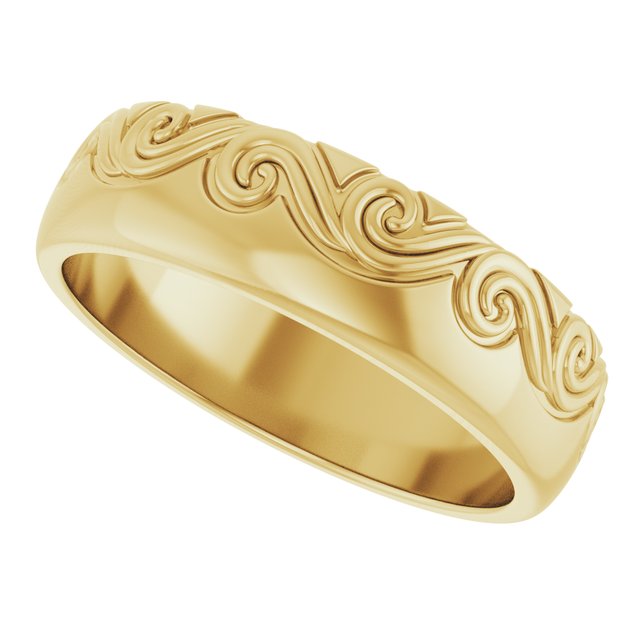 
                  
                    14K Yellow 6 mm Sculptural Comfort-Fit Band Size 10
                  
                