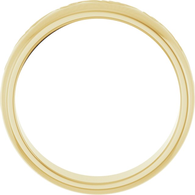 14K Yellow 6 mm Sculptural Comfort-Fit Band Size 10