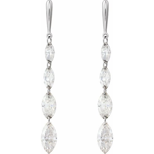 14K White 1 1/2 CTW Lab-Grown Diamond Drilled Diamond Earrings