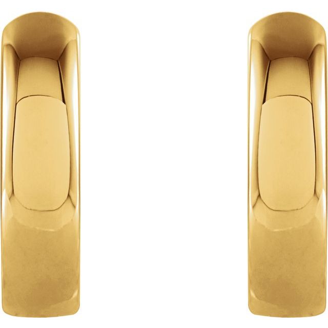 9.5 × 2.25 mm Hinged Hoop Earrings in 14K Yellow Gold — view 2
