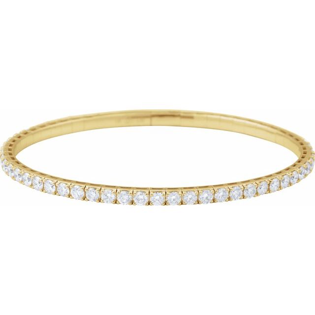 14K Yellow 5 CTW Lab-Grown Diamond Flexible Bangle 7" Bracelet