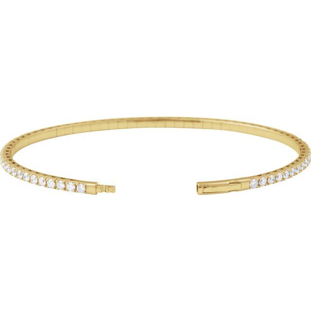 
                  
                    14K Yellow 3 CTW Lab-Grown Diamond Flexible Bangle 7" Bracelet
                  
                