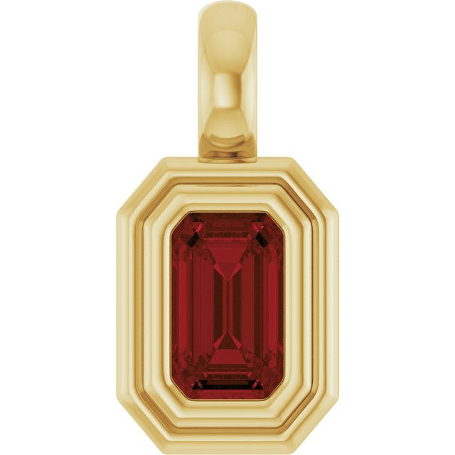 14K Yellow Natural Mozambique Garnet Pendant
