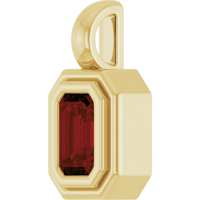 14K Yellow Natural Mozambique Garnet Pendant