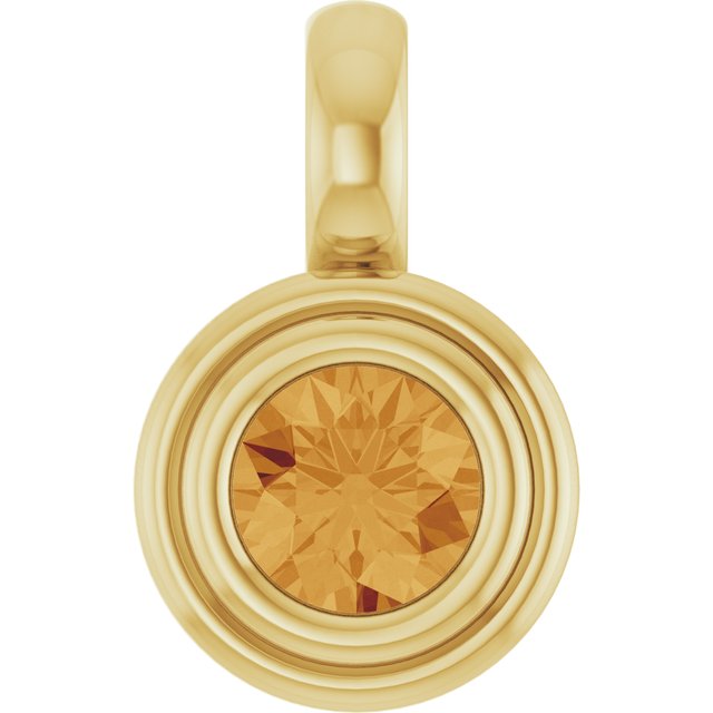 14K Yellow Natural Citrine Pendant