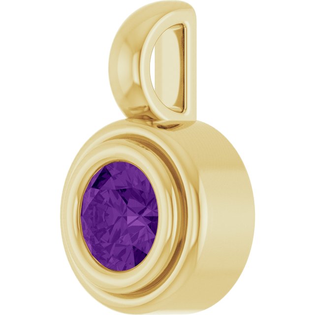14K Yellow Natural Amethyst Pendant