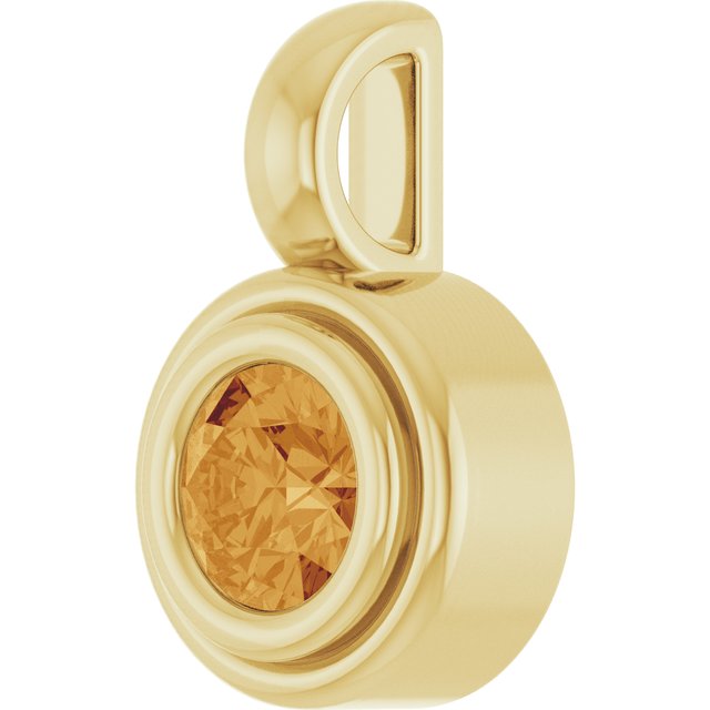14K Yellow Natural Citrine Pendant