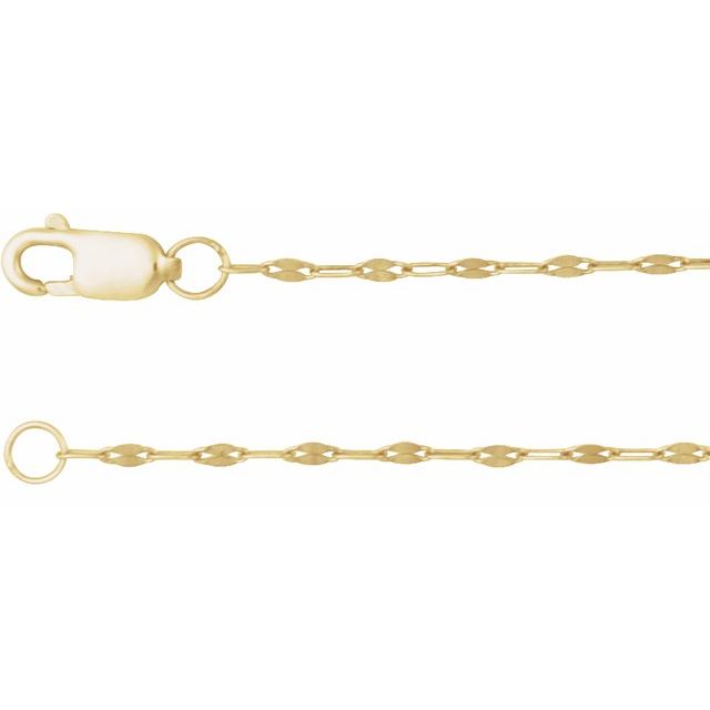 14K Yellow 1.5 mm Keyhole 18" Chain