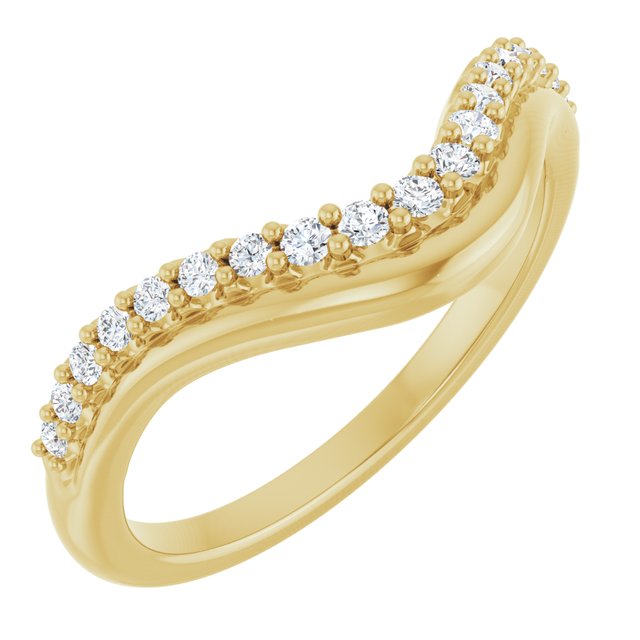 14K Yellow 1/5 CTW Natural Diamond Contour Band