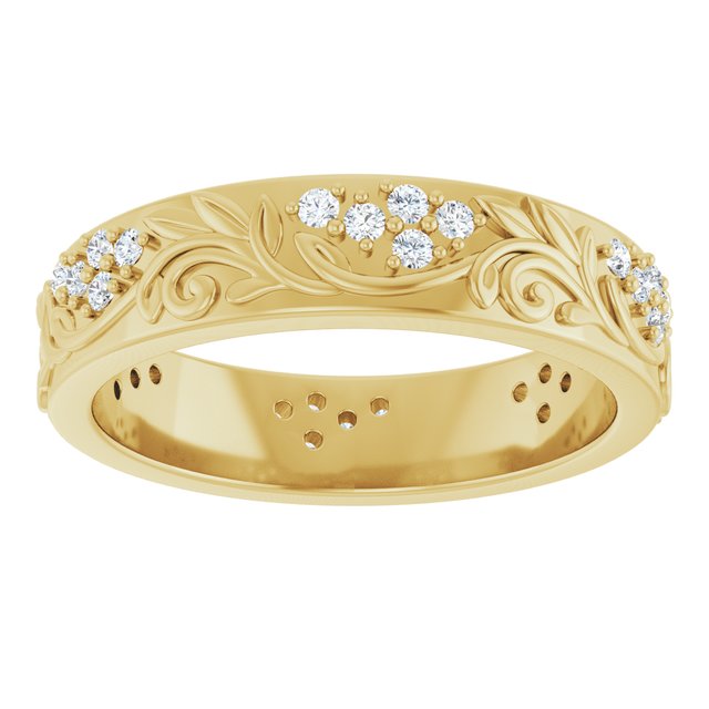 
                  
                    14K Yellow 3/8 CTW Natural Diamond Floral Band
                  
                