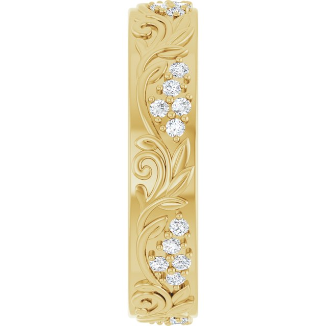 
                  
                    14K Yellow 3/8 CTW Natural Diamond Floral Band
                  
                