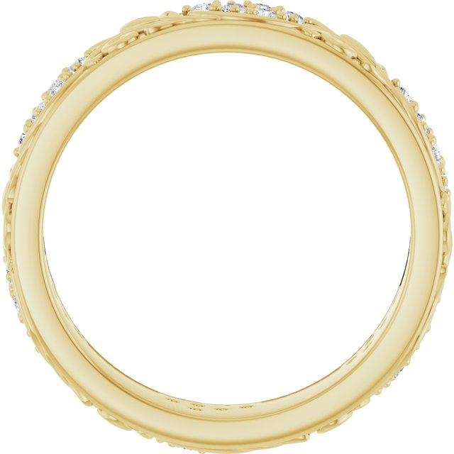 14K Yellow 3/8 CTW Natural Diamond Floral Band