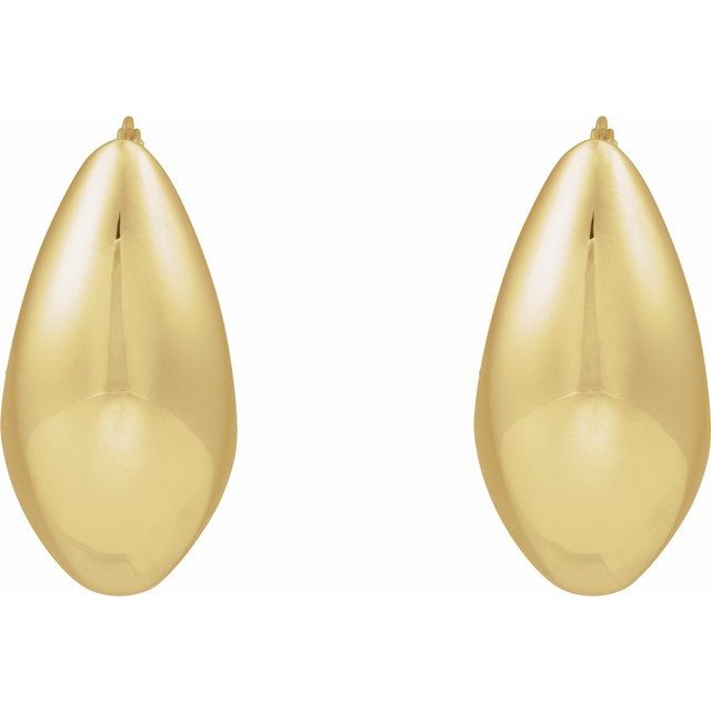 14K Yellow Electroform Tapered 25.1 mm Hoop Earrings