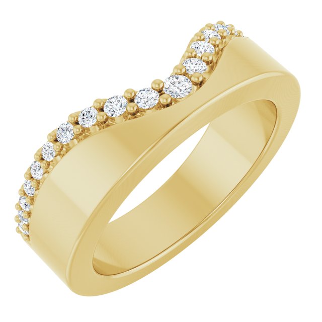 14K Yellow 1/4 CTW Natural Diamond Contour Band