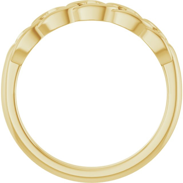 14K Yellow Anchor Chain Link Ring