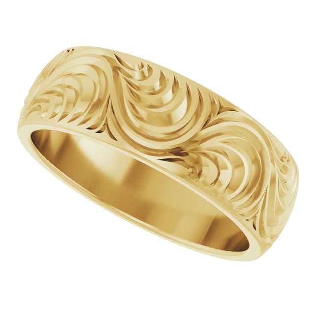 
                  
                    14K Yellow 7 mm Scroll Comfort-Fit Band Size 10
                  
                