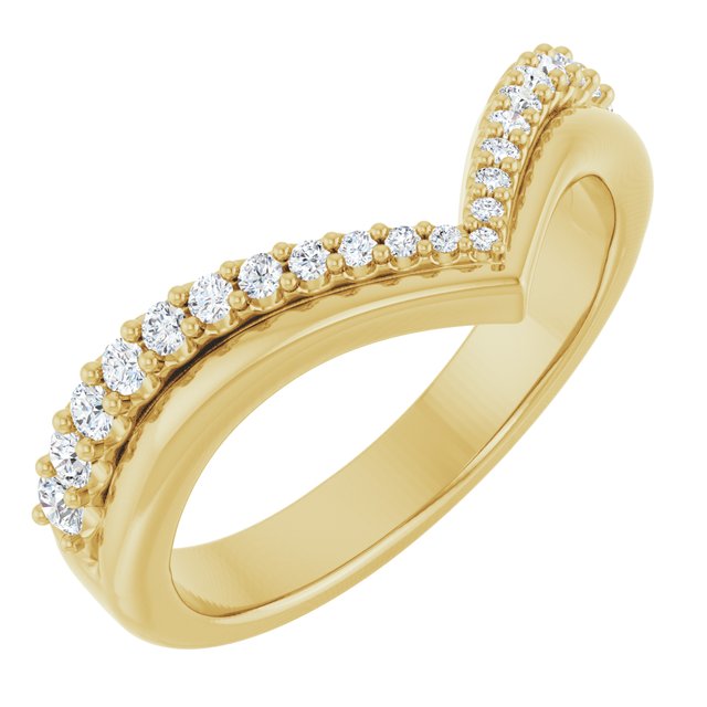 14K Yellow 1/4 CTW Natural Diamond Contour Band