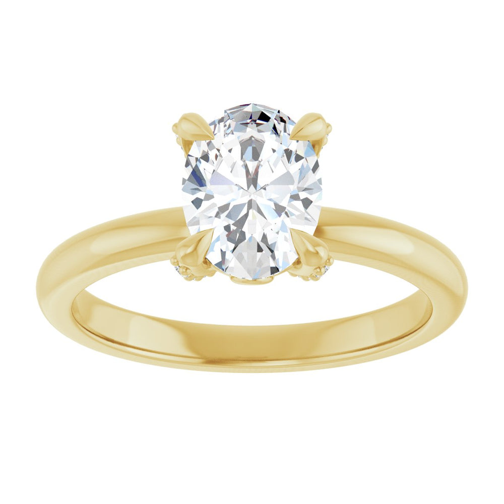 
                  
                    Exquisite 14K Yellow Gold Oval 1 Carat Diamond Accented Engagement Ring Setting
                  
                