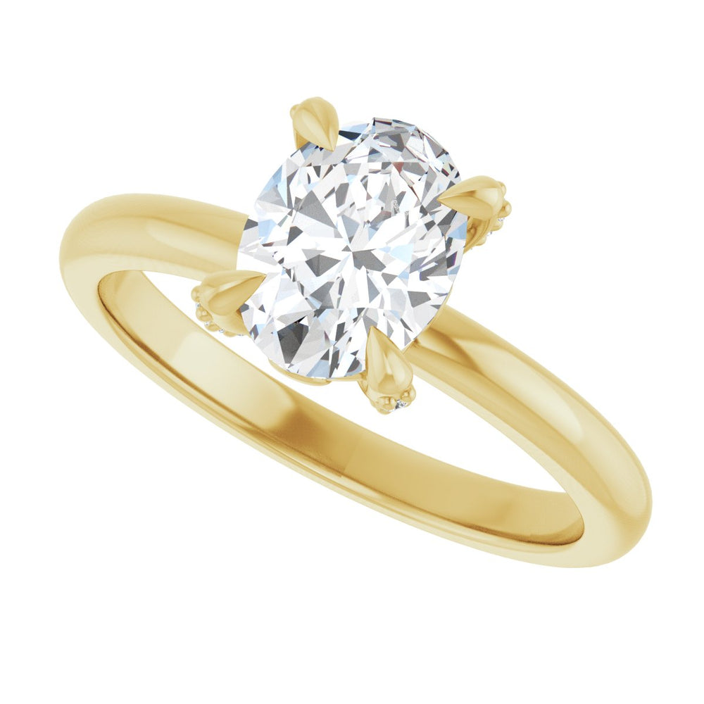
                  
                    Exquisite 14K Yellow Gold Oval 1 Carat Diamond Accented Engagement Ring Setting
                  
                