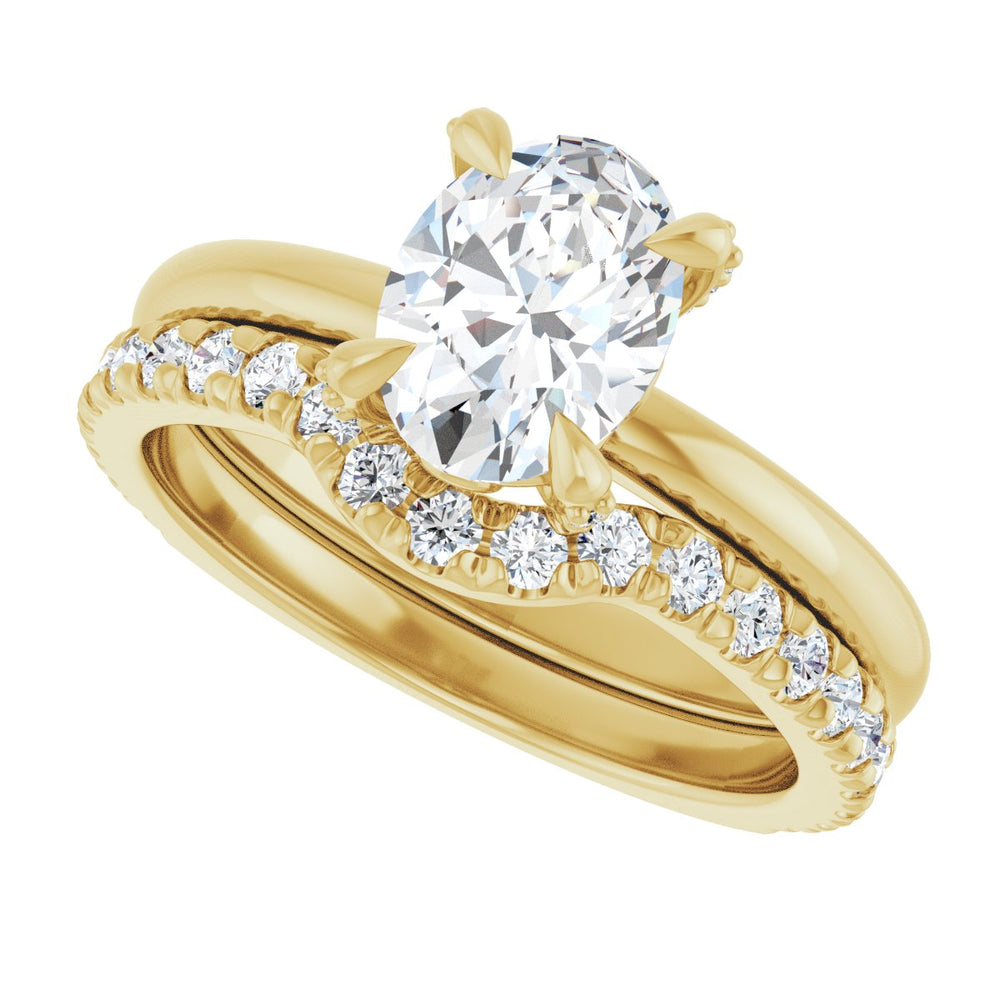 
                  
                    Exquisite 14K Yellow Gold Oval 1 Carat Diamond Accented Engagement Ring Setting
                  
                