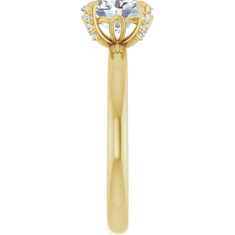 
                  
                    Exquisite 14K Yellow Gold Oval 1 Carat Diamond Accented Engagement Ring Setting
                  
                