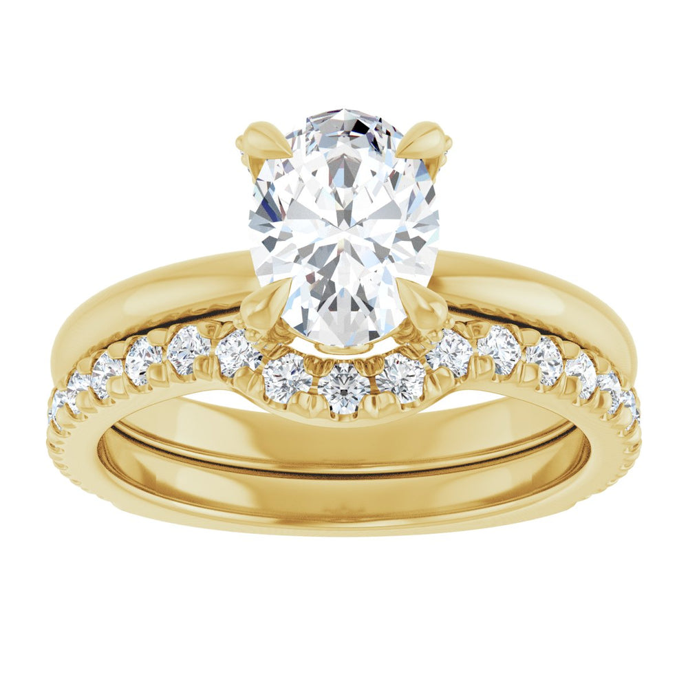
                  
                    Exquisite 14K Yellow Gold Oval 1 Carat Diamond Accented Engagement Ring Setting
                  
                